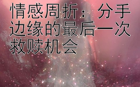 情感周折：分手边缘的最后一次救赎机会